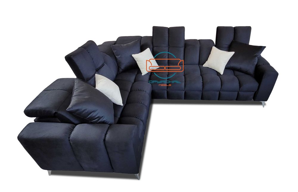 Producent ! Nowoczesny wygodny narożnik spanie zagłówki 80/2025