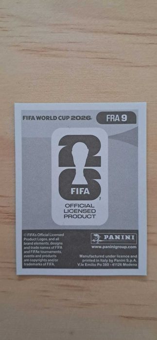 Cromo futebol de Tchouameni(Mundial 2026)da Panini