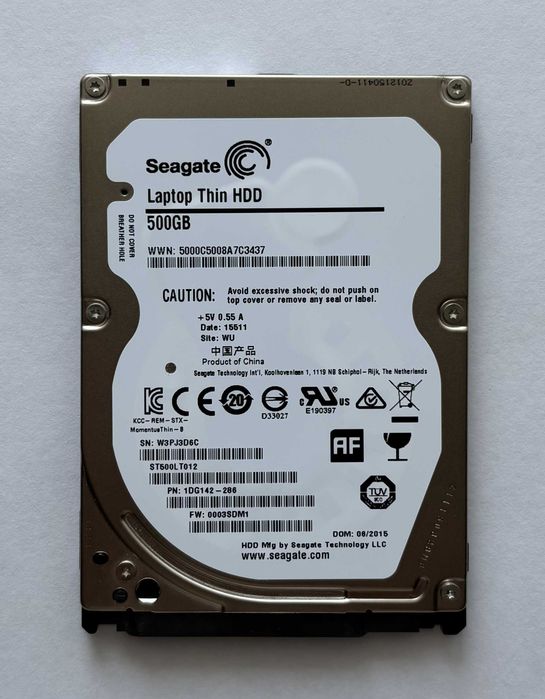 Жорсткий диск 2.5" Seagate 500GB 5400rpm 16MB ST500LT012