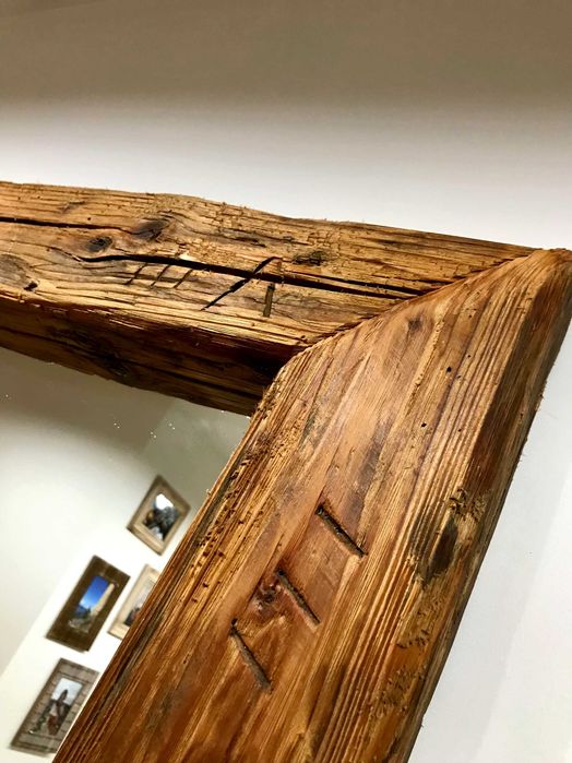 Lustro  stare w starej drewnianej ramie drewniane duże