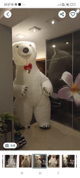 Duży biały miś maskotka 2,6 m