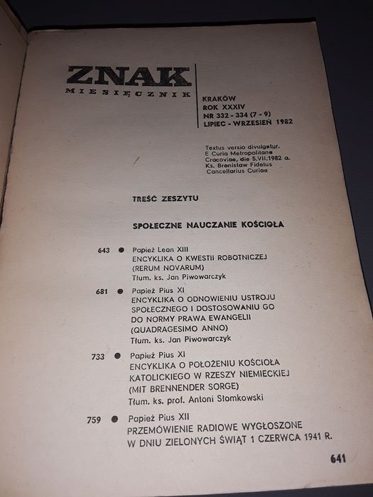 Znak miesięcznik społeczne nauczanie kościoła