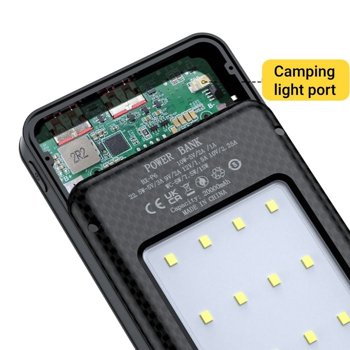 18650*6-12 22W 35000 мАг Корпус Повербанк Ліхтар PowerBank Case 5-9-12V
