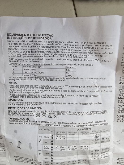 Protecção Skate e patins em linha