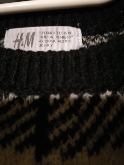 NOWY H&M sweter ciepły dziewczęcy 134/140