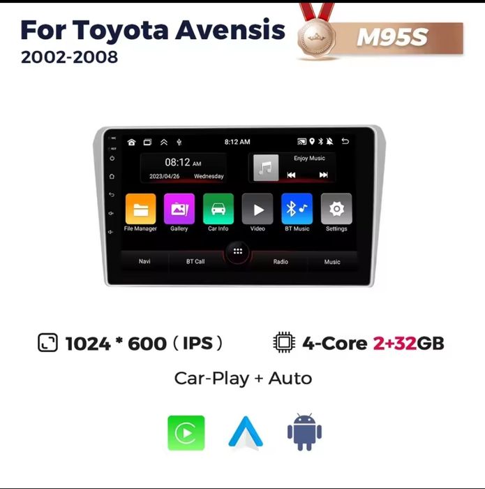 Магнітола Toyota Avensis t25 android 13