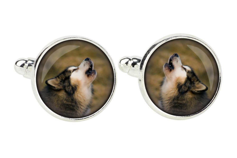 Alaskan Malamute spinka do mankietów ze zdjęciem Art-Dog
