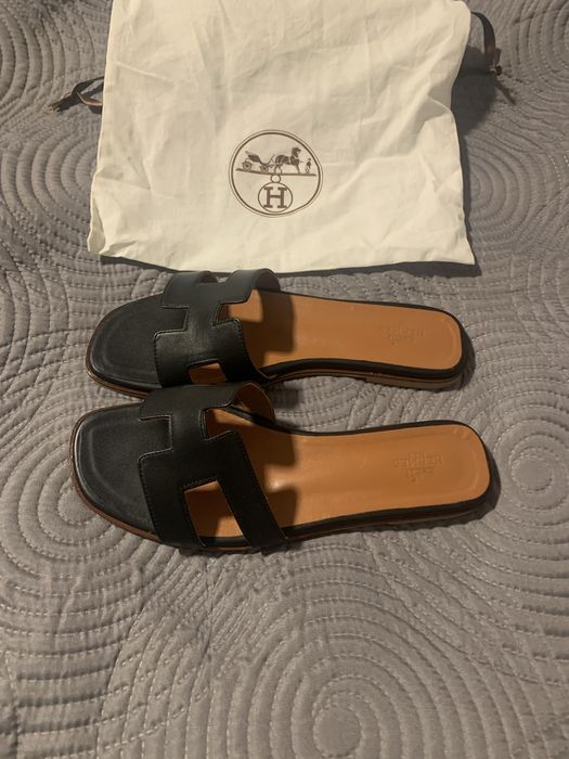 Hermes klapki czarne roz. 41