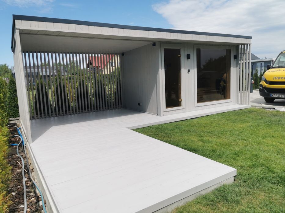 Sauna Ogrodowa 7x2,2m Taras Wiata Piec  Sterownik Hit