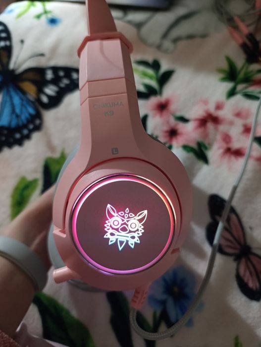 Продам Нові Навушники ONIKUMA Gaming CAT with RGB K9 3.5mm pink рожеві