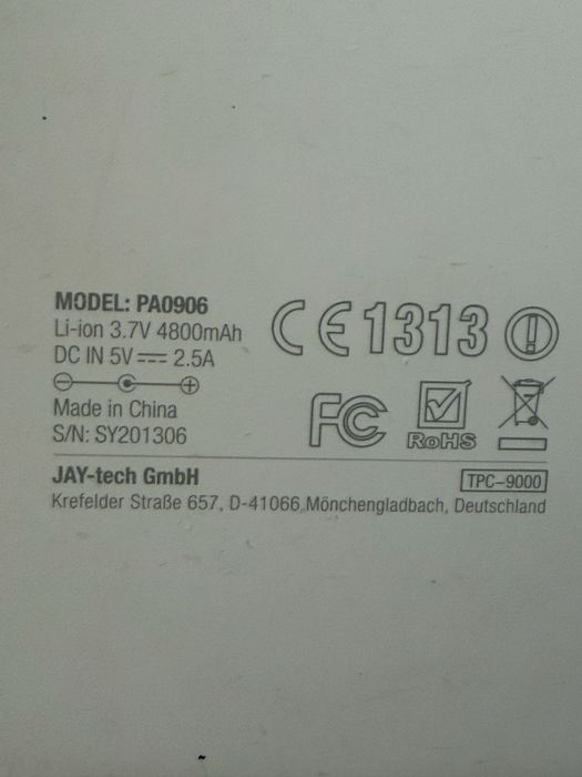 Tablet JAY-tech z zasilaczem