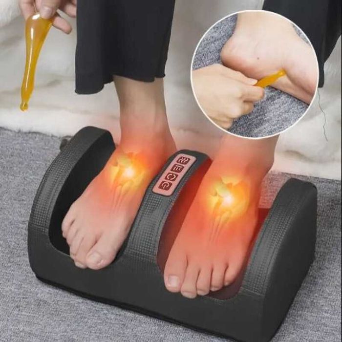 Вібраційний масажер для ніг і стоп електричний, Foot Massager / Електромасажер для ніг з підігрівом / Роликовий масажер для ніг і литок