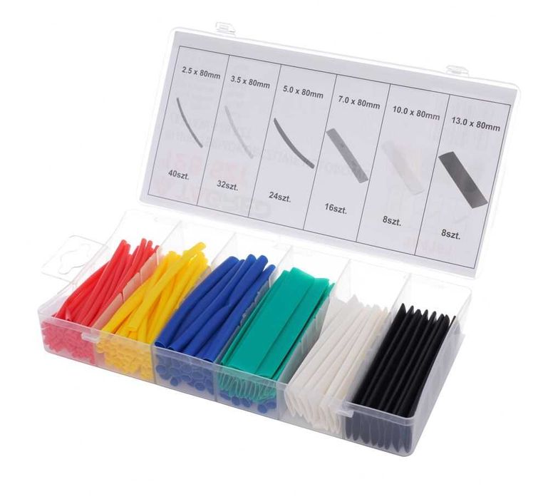 Rurki termokurczliwe, zestaw rurek termokurczliwych 128-szt