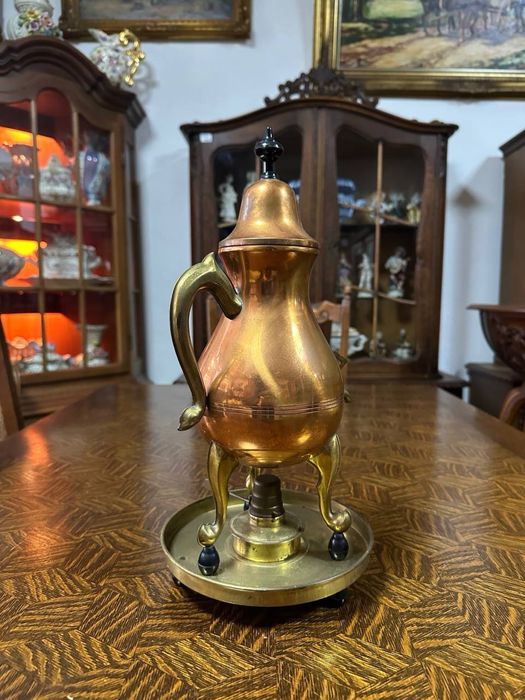 Антикварний чайник з підігрівом спиртова грілка кофейник набір 7904