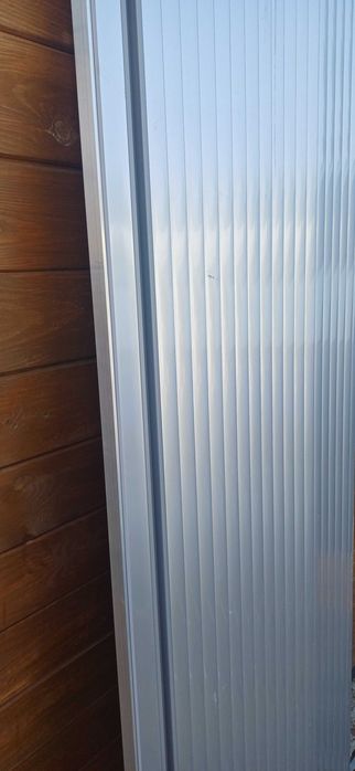 Drzwi tamburowe, srebrne/czarne przesuwne, przyczepa, kamper, van