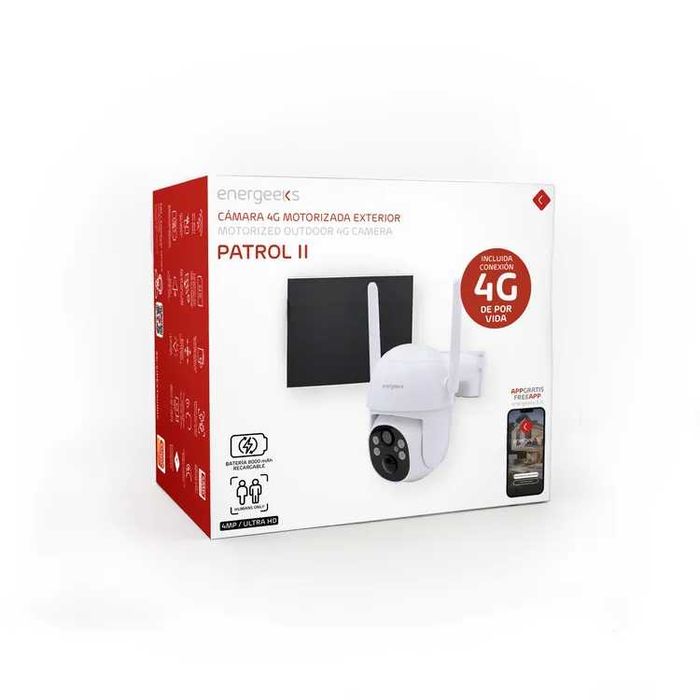 Câmara exterior 4G com bateria e painel solar 5 W