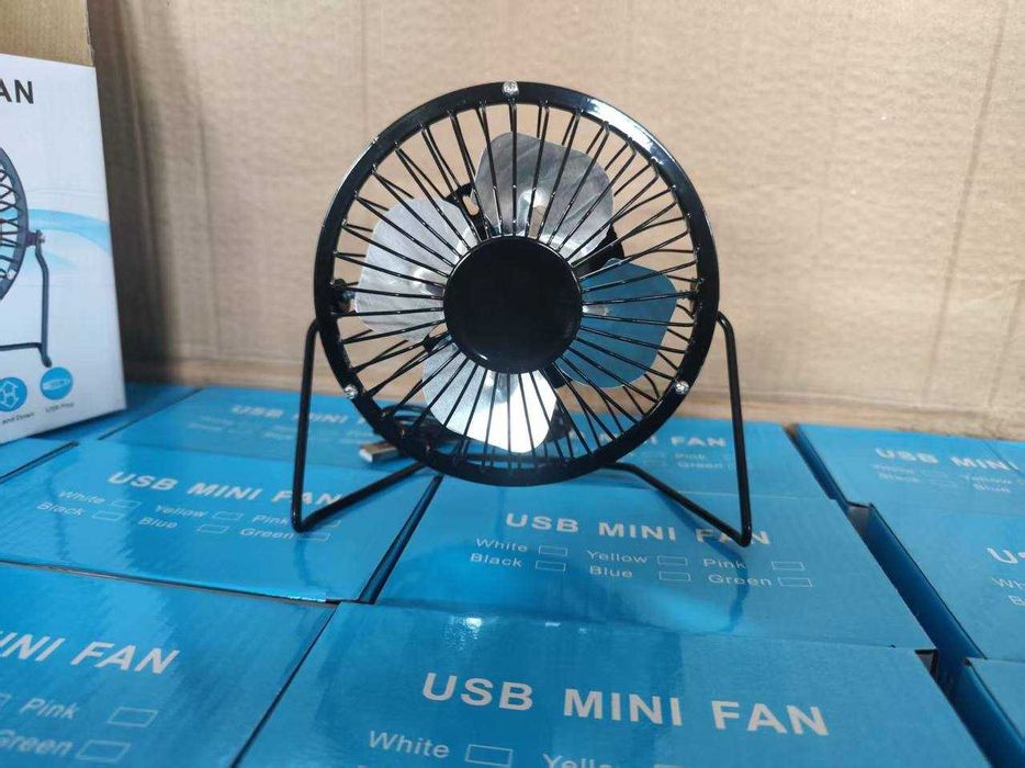 Настольный вентилятор USB MINI FAN XX-001 металлический черный 15 см