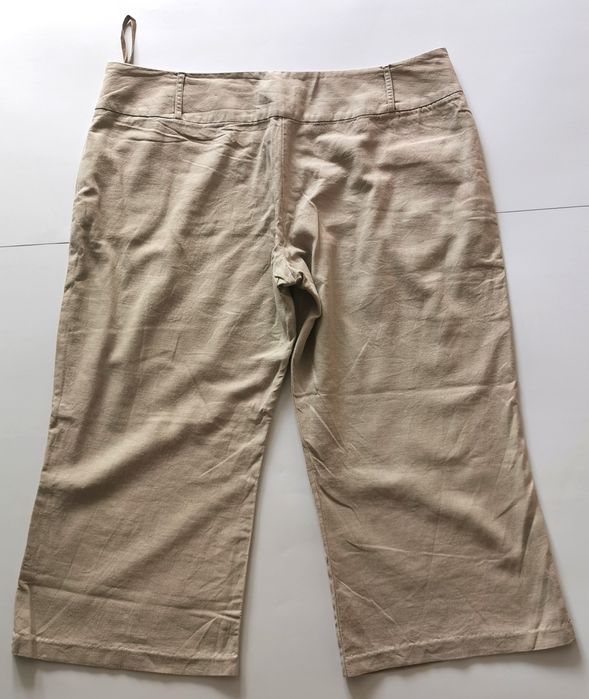 Lniane rybaczki ETAM beżowe 44/46 XL/XXL