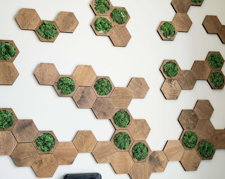 Плитка з мохом на стіну. Деревянная Плитка со скандинавским мхом