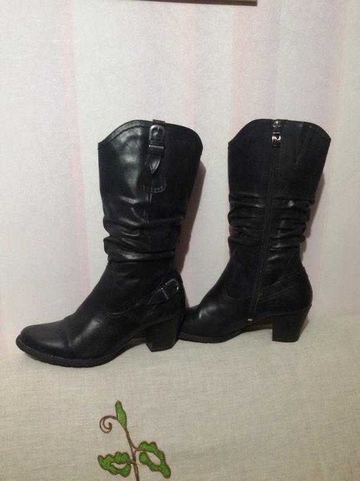 Сапоги кожаные демисезонные (на стопу 24-24,5 см) германия