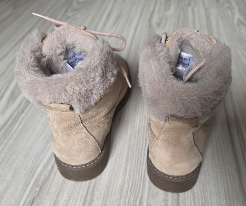 Buty zimowe ocieplane trapery rozmiar 39 pudrowy róż