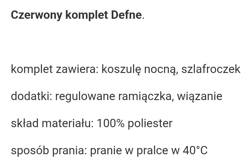 Czerwony komplet Defne