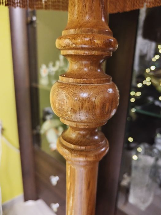 Lampa stojąca dębowa design vintage