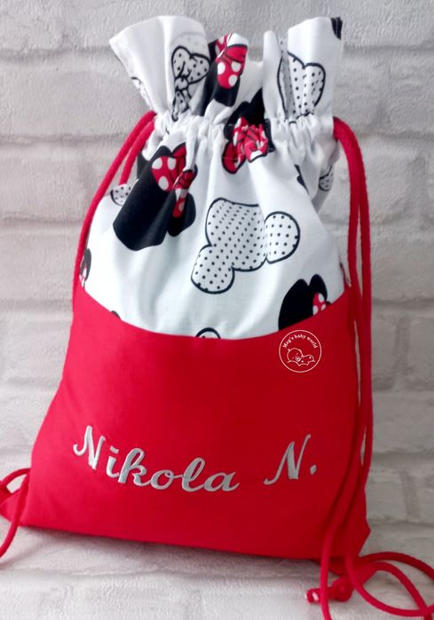 Worek do przedszkola żłobka z imieniem na pościel