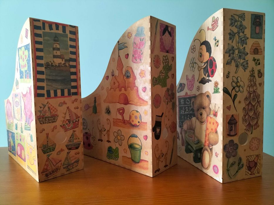 Arquivadores de madeira decorados tamanho A4