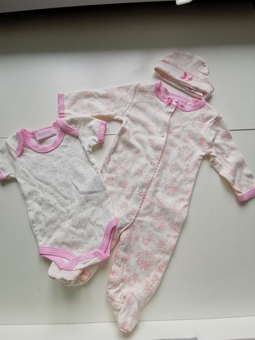 Nowy zestaw pajac, body czapka 62/68