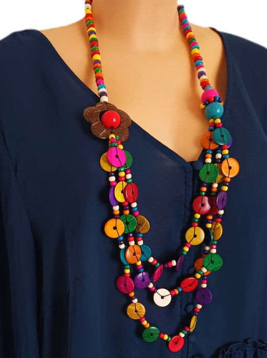 Wielobarwny naszyjnik damski