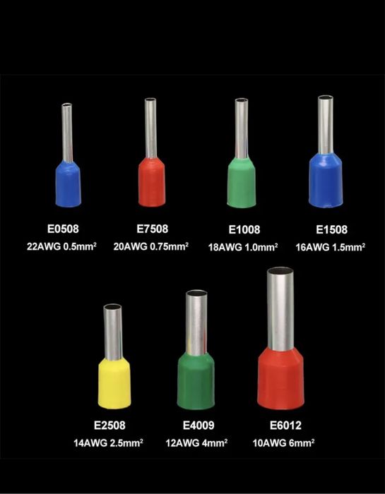 Набор трубчатых наконечников 400, 700, 2120 шт клемма трубчатая