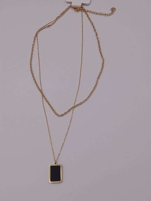 Celebrytka stal chirurgiczna Xuping  czarny prostokąt