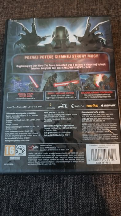 Star Wars Force Unleashed wersja 2xDVD