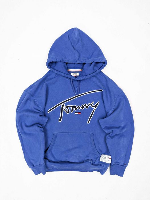 Tommy Hilfiger niebieska bluza z kapturem S logo