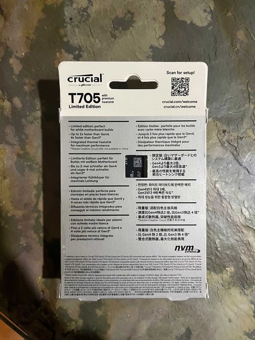 Crucial T705 SSD 2TB PCIe Gen5 NVMe M.2