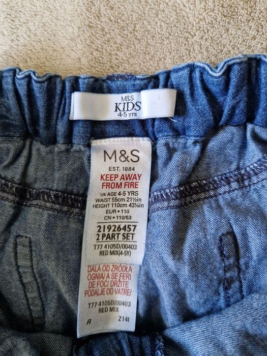 Spodenki r. 110 Marks & Spencer M&S jeansowe niebieskie