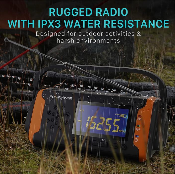 Радіоприймач FosPower модель D2 4000 mAh, ліхтар, павербанк,