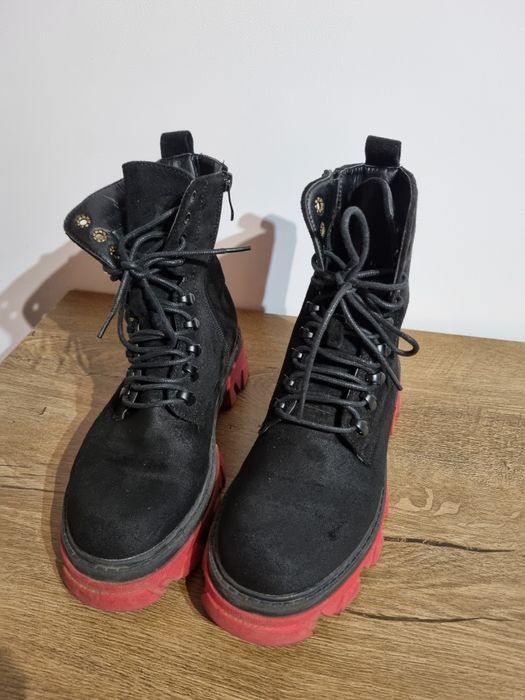 Buty glany damskie, kultowe workery, botki czarne 38