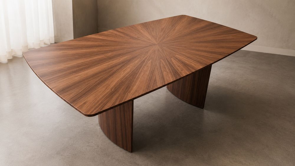 Mesa Jantar Fixa Nogueira c/ Maquetaria