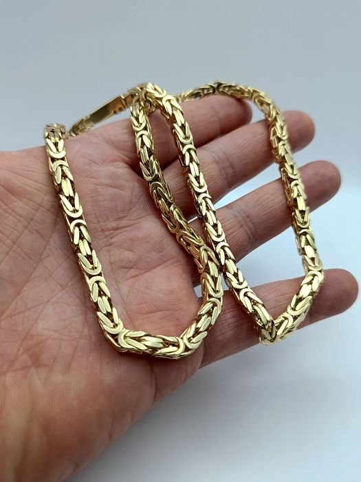 Złoty Łańcuszek Królewski Ręczna robota 55cm Pr.585 14K Nowy