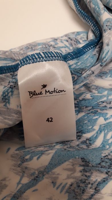 Strój kąpielowy jednoczęściowy czarny niebieski elegancki 40 L 42 xl