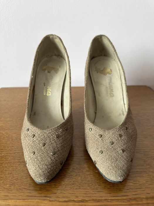 Buty czółenka szpilki beżowe 36