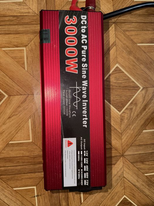 Інвертор Pure Sine Wave 12V-220V 3000W чиста синусоїда