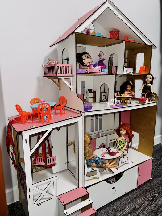 Деревʼяний ляльковий будинок великий дом для ляльок/лол/барбі