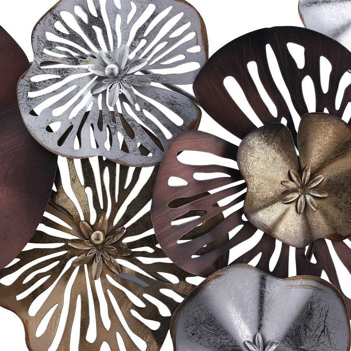 Escultura metálica de parede | Flores nenúfar