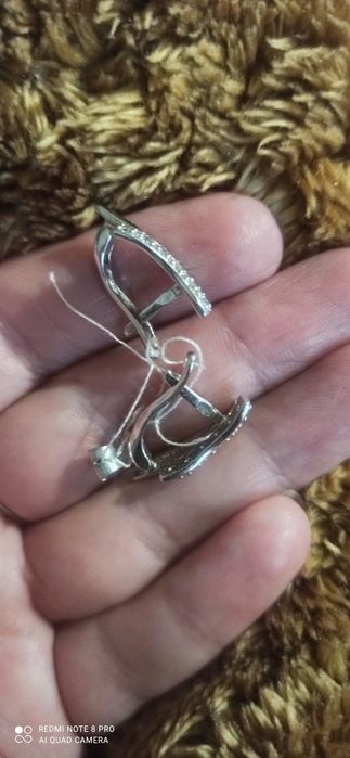 Сережки срібло-родій нові