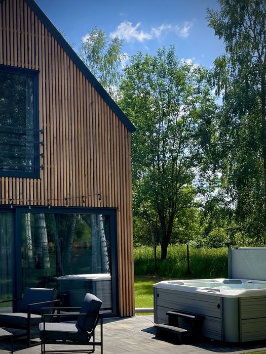 domek nad jeziorem, mazury, jacuzzi, Siemiany, Jeziorak