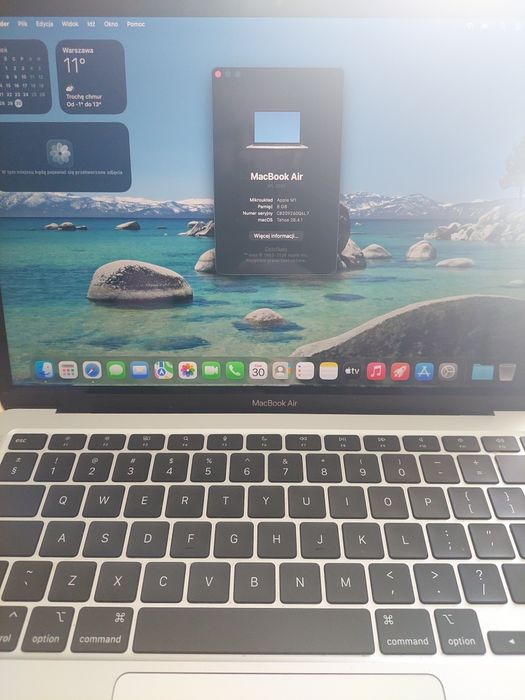 MacBook Air M1 13” / 8GB / 256GB / Silver – idealny stan