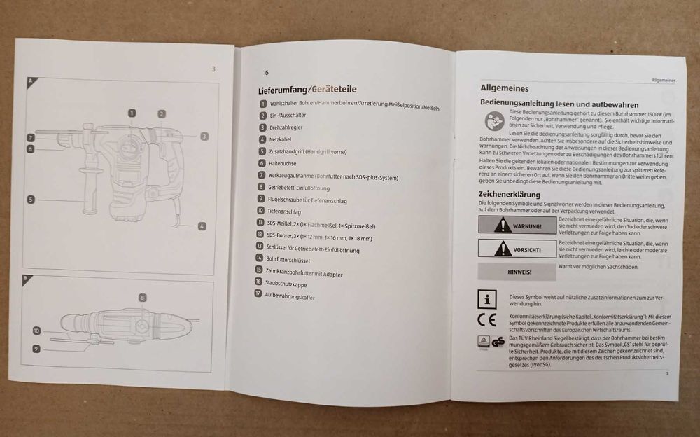 Перфоратор WORKZONE 1500 W